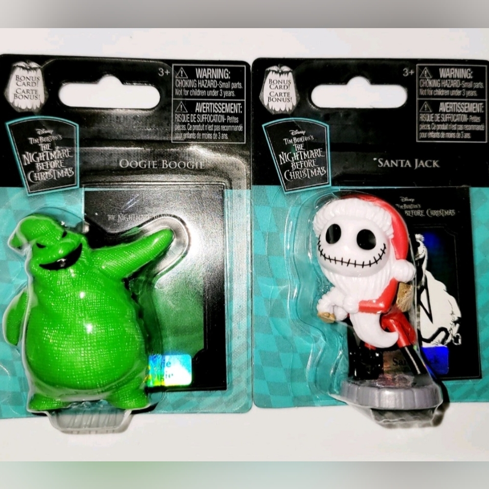 Disney Green Oogie Boogie & Red Santa Jack Figures